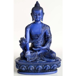 Medizinbuddha 13,5 cm Buddha Statue blau