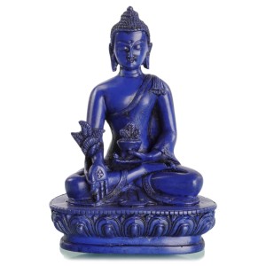 Medizinbuddha 13,5 cm Buddha Statue blau 2