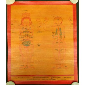 Tibetischer Medizin Yoga Thangka smoked Nr. 12  39cm x 47cm