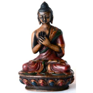 Vairocana Buddha Statue 11,5 cm Resin bemalt