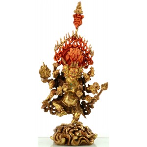 Akash-Bhairava 28 cm teil feuervergoldet Buddha Statue