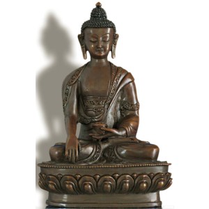 Akshobhya /Shakyamuni 21 cm oxidiert Buddhastatue