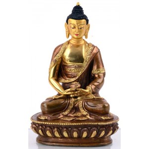 Amitabha - Dhyani Buddha 13,5 cm teilfeuervergoldet