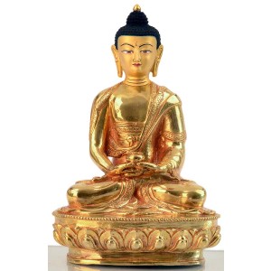 Amitabha  20 cm vollfeuervergoldet Buddhastatue