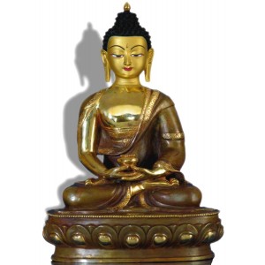 Amitabha 32 cm teilfeuervergoldet Buddhastatue