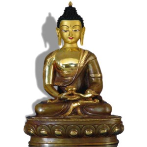 Amitabha 32 cm teilfeuervergoldet Buddhastatue