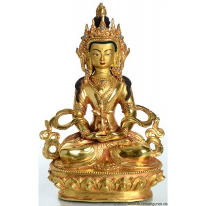 Amitayus  22 cm voll feuervergoldet Buddha Statue