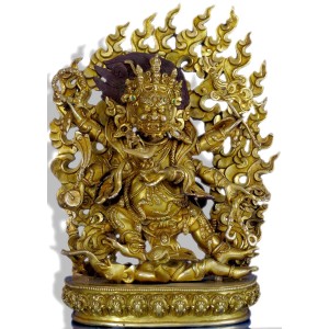 Mahakala black  31 cm antik-vollfeuervergoldet Replica Buddha