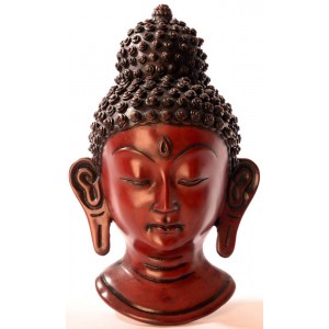 Buddha Maske 23 cm Resin braun