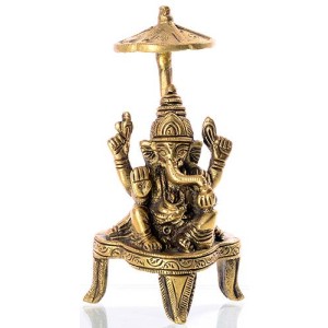 Ganesh sitting mit Schirm - 10 cm