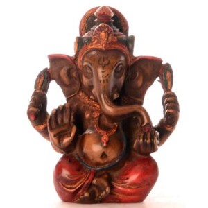 Ganesh Statue 8 cm Resin bemalt