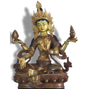 Lakshmi - Laxmi  21,5 cm teilfeuervergoldet