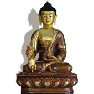 Medizinbuddha 32 cm teil feuervergoldet Buddha Statue