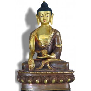 Ratnasambhava 20 cm teil-feuervergoldet Buddha Statue