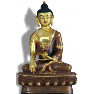 Akshobhya / Shakyamuni 19 cm teilfeuervergoldet Buddhastatue