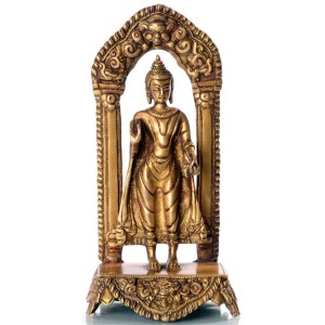 Buddha Standing 19 cm Messing