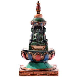 Stupa - Chörten 15 cm Resin bemalt 2