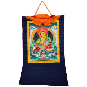 Thangka Jambhala Kubera Gott des Reichtums 65 cm x 45 cm