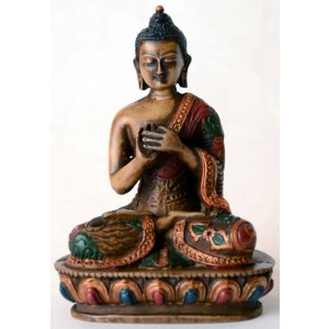 Vairocana Buddha Statue 13,5 cm Resin bemalt
