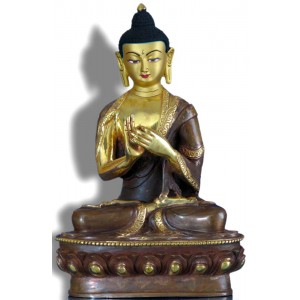 Vairocana 21 cm teilfeuervergoldet Buddha Statue