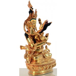 Vajradhara-Prajnaparimita 22 cm vollfeuervergoldet Buddha Statue