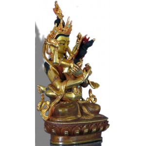 Vajradhara-Shakti  23,5 cm feuervergoldet Buddha Statue