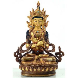 Vajradhara 15 cm teilfeuervergoldet Buddha Statue