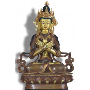 Vajradhara 21,5 cm feuervergoldet Buddha Statue