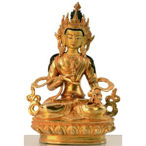 Vajrasattva 22,5 cm vollfeuervergoldet Buddha Statue