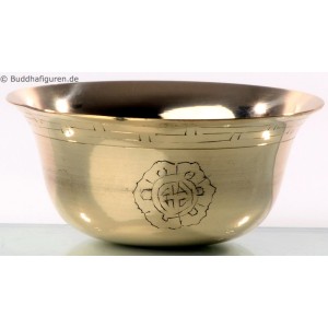 Buddhistische Wasser-Opferschalen Set Messing carved 8 cm