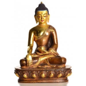 Ratnasambhava Buddha Statue 13,5 cm teilfeuervergoldet