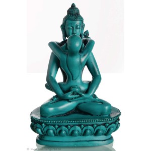 Samantabhadra 13cm Buddha Figur türkis