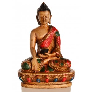 Akshobhya / Shakyamuni 13,5 cm Buddha Statue Resin bemalt