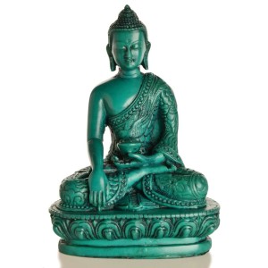 Akshobhya / Shakyamuni Buddha Statue 13,5 cm  Resin türkis