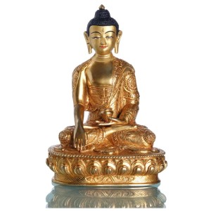 Akshobhya / Shakyamuni 20 cm Buddha-Statue vollfeuervergoldet