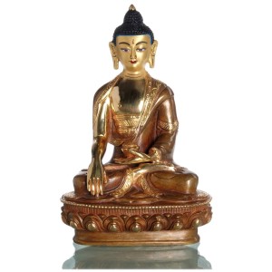 Akshobhya / Shakyamuni 21 cm teilfeuervergoldet Buddhastatue