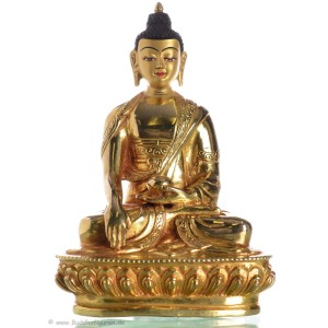 Akshobhya / Shakyamuni 15 cm vollfeuervergoldet Buddhastatue