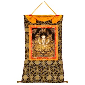 Thangka - Chenresig  golden 78 cm x 106 cm