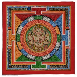 Yantra  Thangka - Ganesh 34cm x 34cm