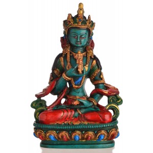 Vajrasattva - Dorje Sempa Buddha Figur  bemalt 20 cm Resin türkis