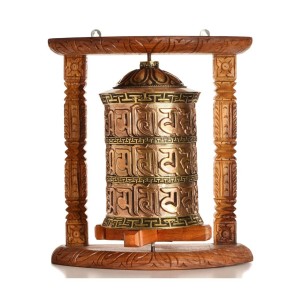 Wandgebetsmühle 33 cm Om Mani