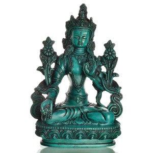 Weiße Tara Statue 20 cm Resin türkis