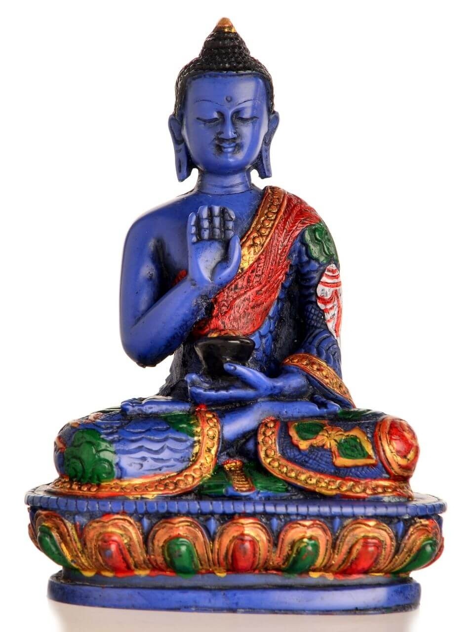 Amoghasiddhi Buddha Statue Resin türkis