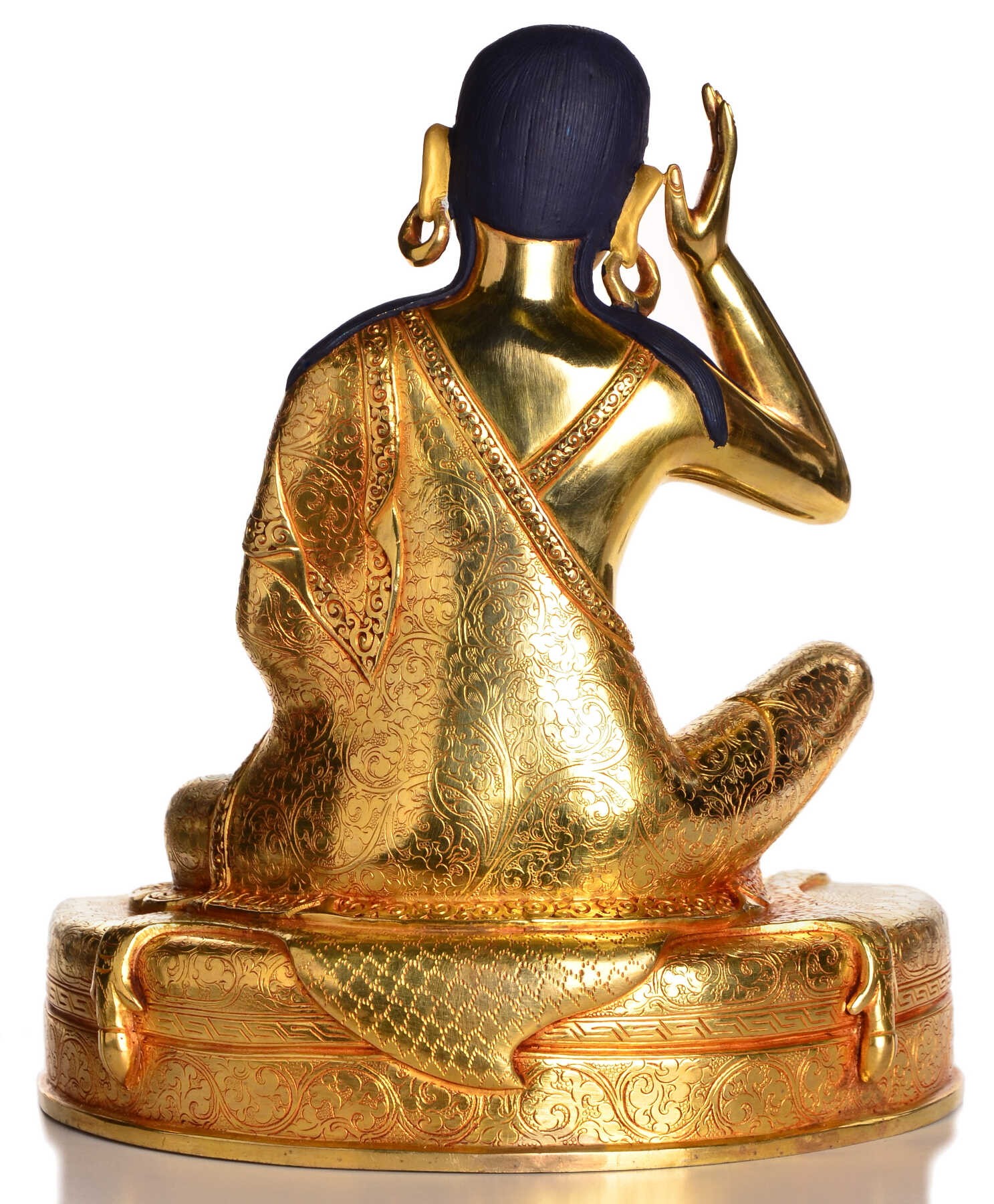 Milarepa Buddha Replika Statue vollfeuervergoldet 23 cm Nepal kaufen