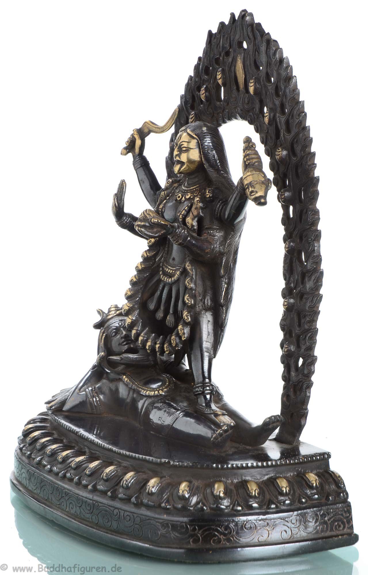Kali - Statue aus dunklem Messing 36cm