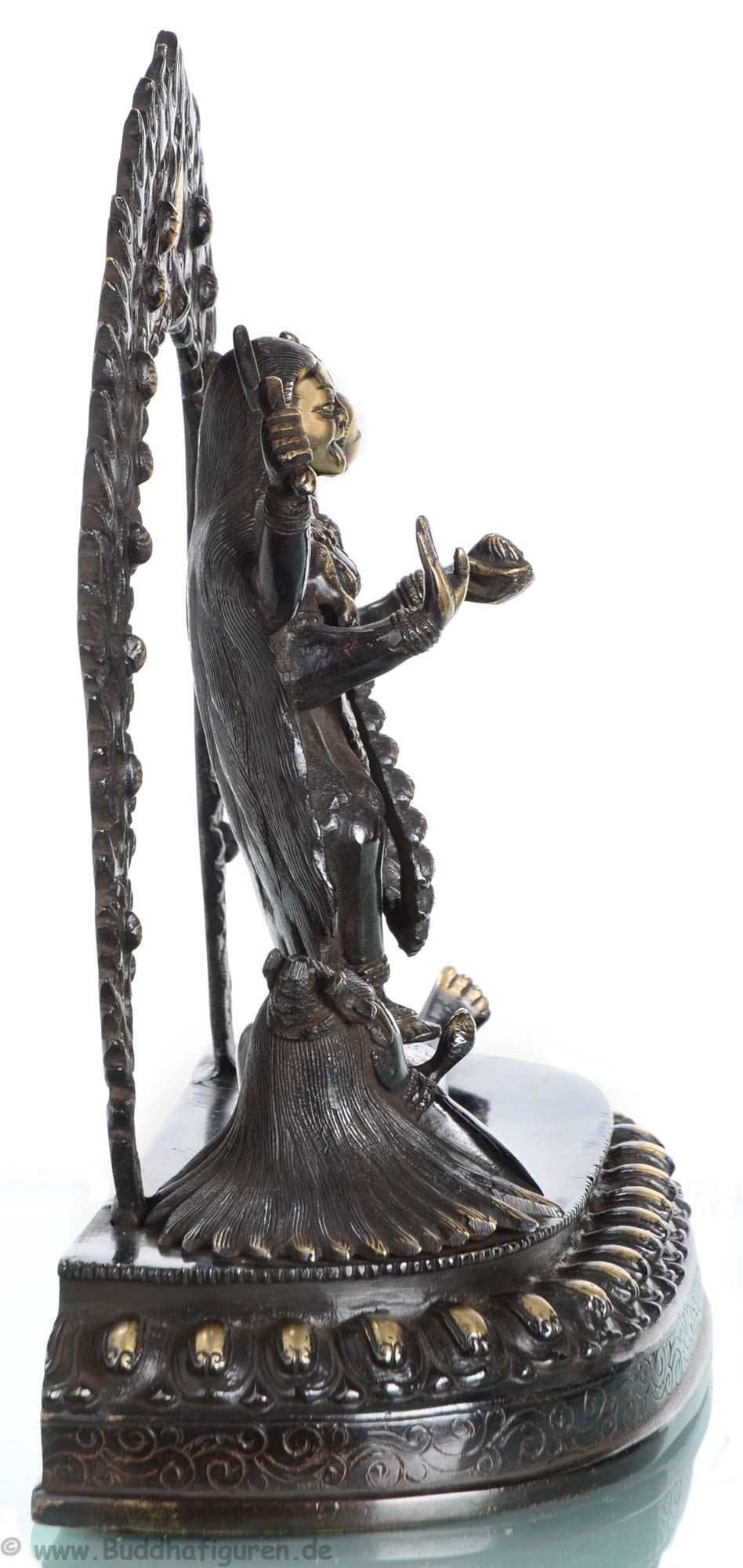 Kali - Statue aus dunklem Messing 36cm