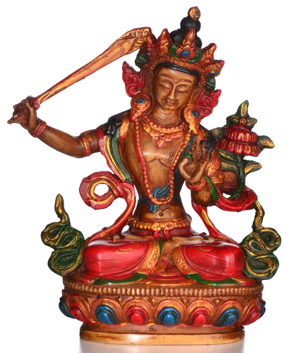 Manjushri Buddha Statue 15 cm Resin