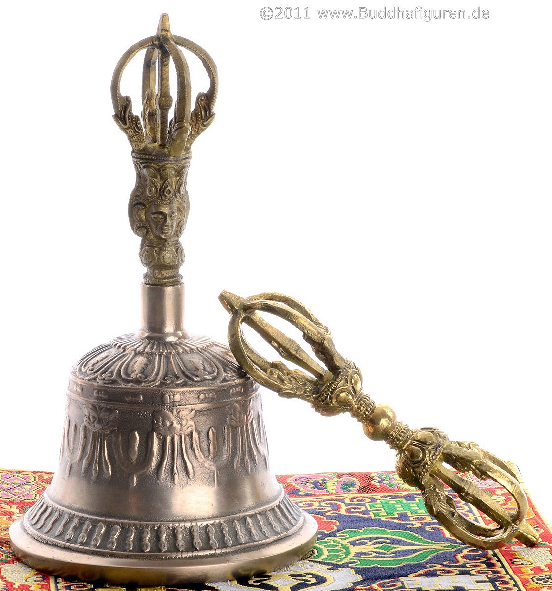 Gantha Glocke weibliche Energie Tempel Bell Messingfigur Statue Tibet A2883 