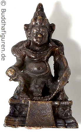 Ministatue aus Messing Handarbeit aus Nepal Mini Buddha Kubera Höhe 3 cm 