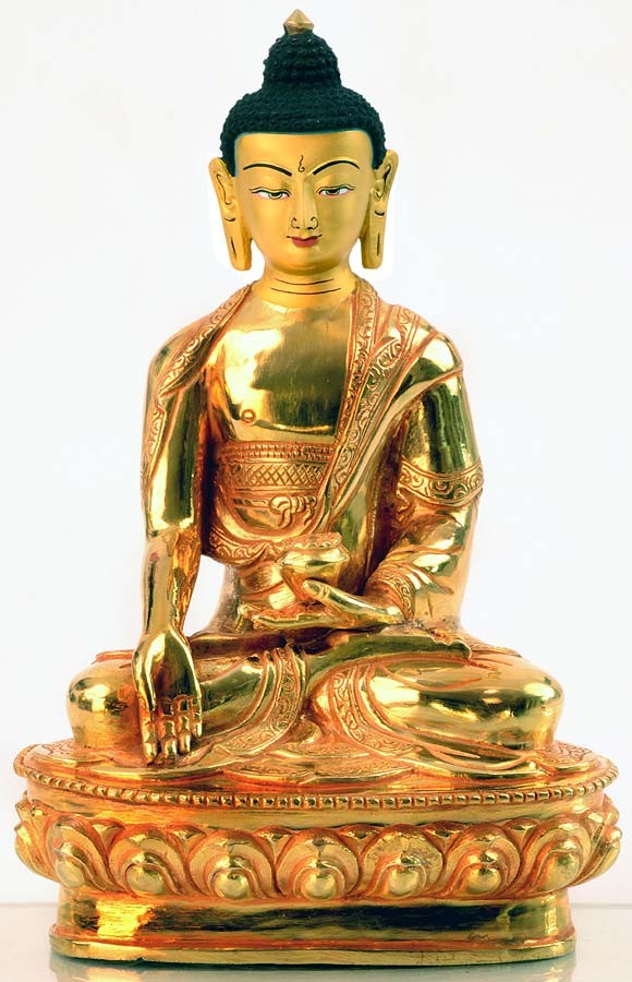 Ratnasambhava 20 cm volllfeuervergoldet Buddha Statue
